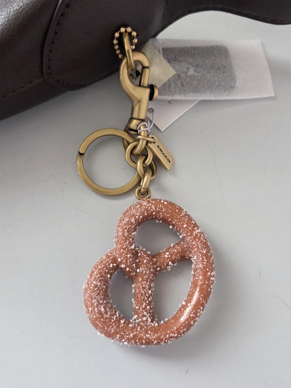 COACH Sugar Pretzel Keyring Charm